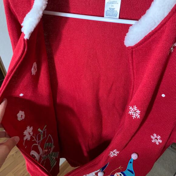 Women's Snowman Christmas Ugly Sweater / Jacket Size L - Picture 4 of 9